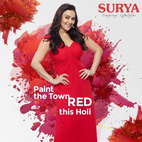 [New PIC] Preity Zinta for surya Led Ad
No one can wear the "Red" better than her *____*