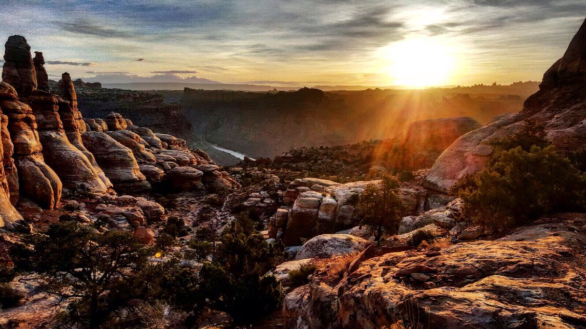 CMU_OP's tweet photo. Sun rise at Doll House during our spring break Cataract Canyon trip.
#optbt #tbt #getyourselfoutthere https://t.co/Ff10bFp9v5