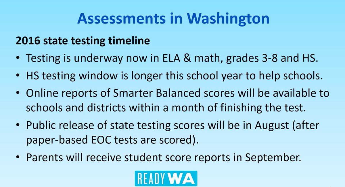 ReadyWA's tweet image. A quick overview of WA’s 2016 testing timeline: WAtesting.com #WAtesting #WAedu