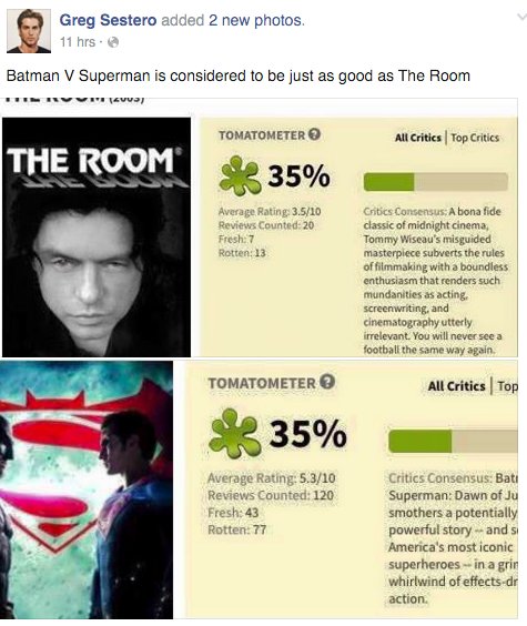 RiffTrax's tweet photo. #BatmanvsSuperman = #TheRoomMovie 

https://t.co/Szqc4Y91ZD

via @gregsestero https://t.co/TIMUpdBX7n