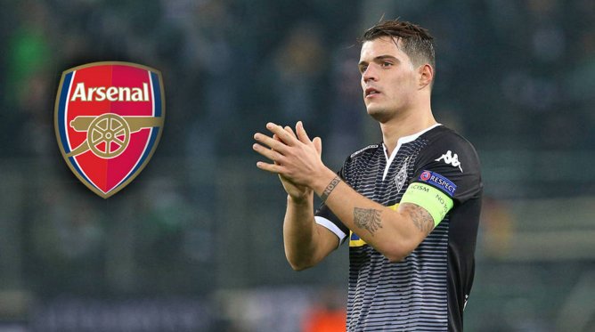 tomgunner14's tweet photo. A £33m fee has been agreed between #Arsenal and Granit Xhaka; £122,000 a week; 5 years deal. [Sky Sports in Germany] https://t.co/DAnbbKCAtW