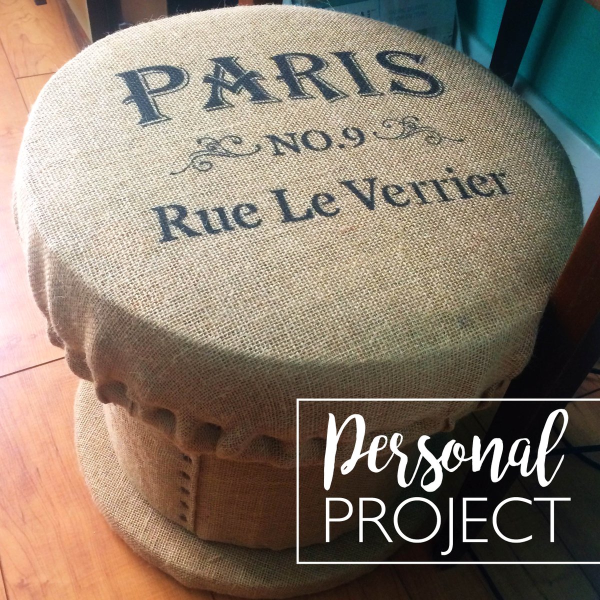barkdsign's tweet photo. Hmmmm very very 'pinterest'ing! Except this was all my brain child! #grannyssewingstool #facelift #burlap #stencils https://t.co/Z5Fovcl50s