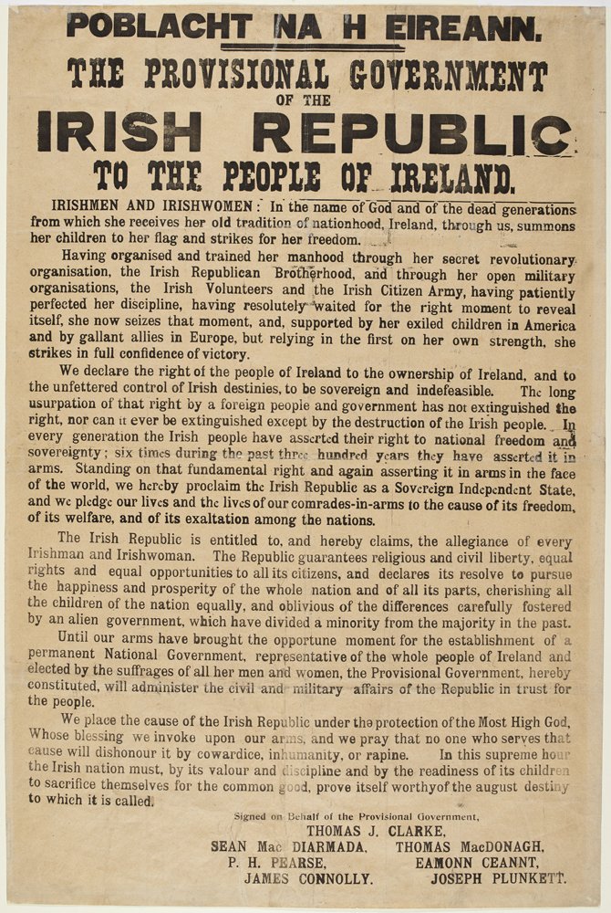 NLIreland's tweet photo. Ireland strikes for her freedom, 'We declare the right of the people of Ireland to the ownership of Ireland'. https://t.co/n7MnUVD9mx