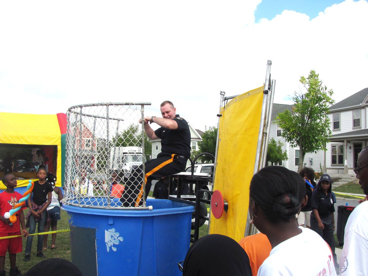 #tbt to Pleasantville Police Chief <a href="/Sean_Riggin/">Sean, not a golfer</a> in the dunk tank! Last years National Night Out, coming up August 2!