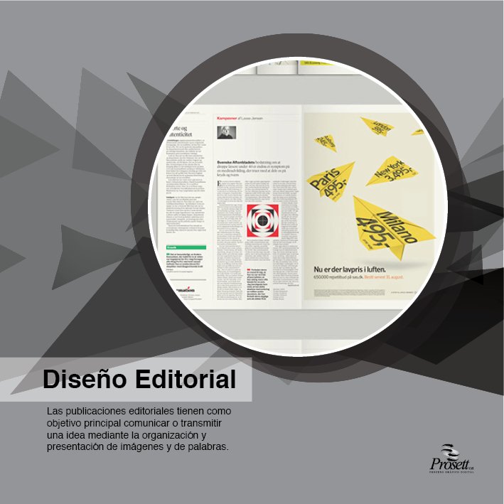 prosettc's tweet image. El diseño editorial es la rama del diseño gráfico dedicada al diseño, maquetación y composición de publicaciones.