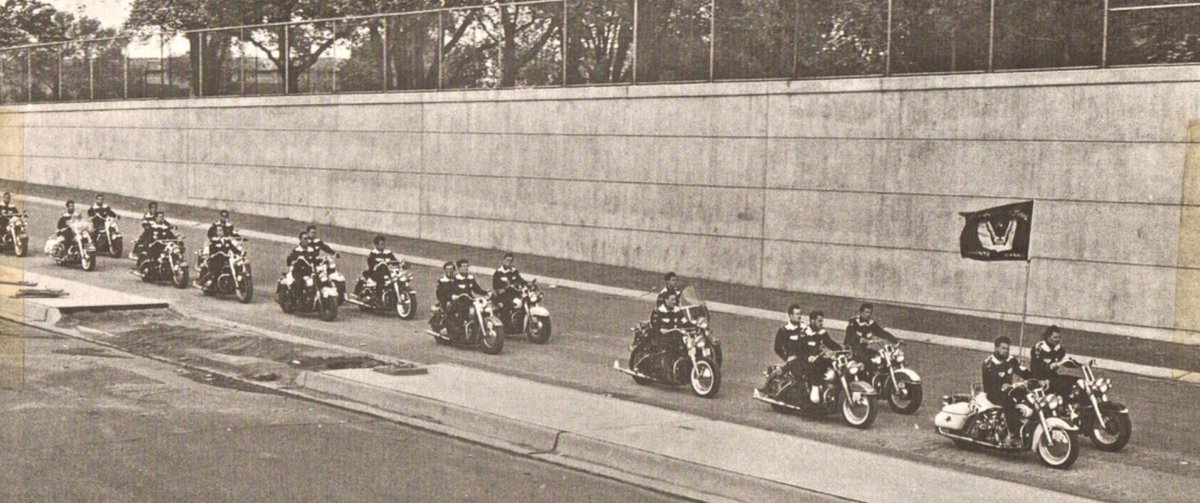 Black Diamond Riders MC from Toronto, Ontario, Canada, going down the