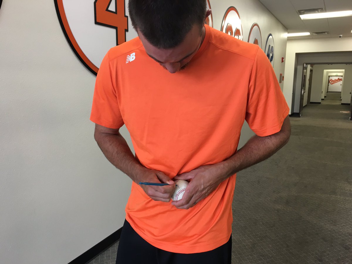 Orioles's tweet photo. J.J. Hardy homered today and the autographed baseball could be yours! RETWEET for a chance to win. #OrangeSpring ⚾️🌴 https://t.co/JeXDcmB92f