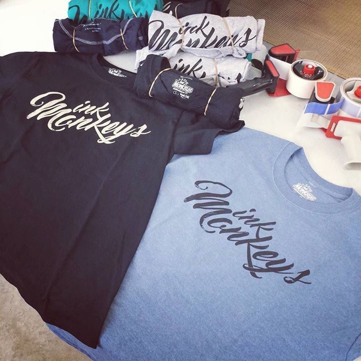 ink_monkeys's tweet photo. On the press today: a new #inkmonkeys #brand #design #tshirt One of these might be in your… https://t.co/Zb3AddgjYM https://t.co/TflrwHDs6I