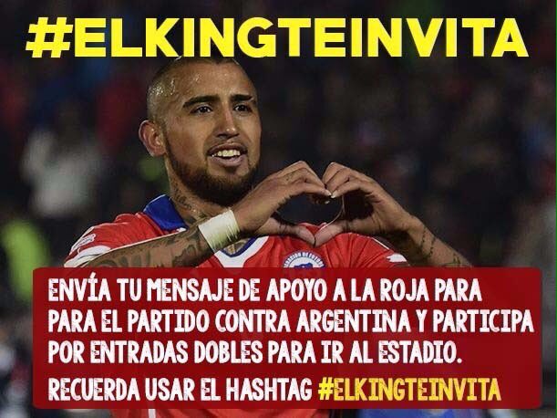 TodoConcursosCL's tweet photo. Amigos, ahora @kingarturo23 esta sorteando entradas para el partido de hoy #ElKingTeInvita https://t.co/xZ9A4qVvhg