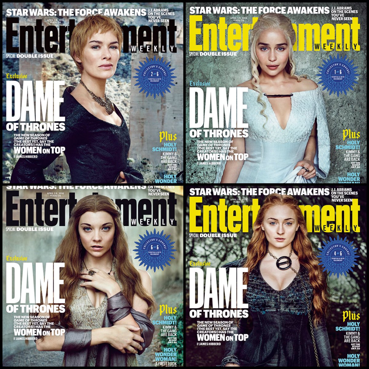 All beautiful. 
All smart.
One power hungry.
One cunning. 
One the usurper. 
One the usurped. 

#GameofThrones