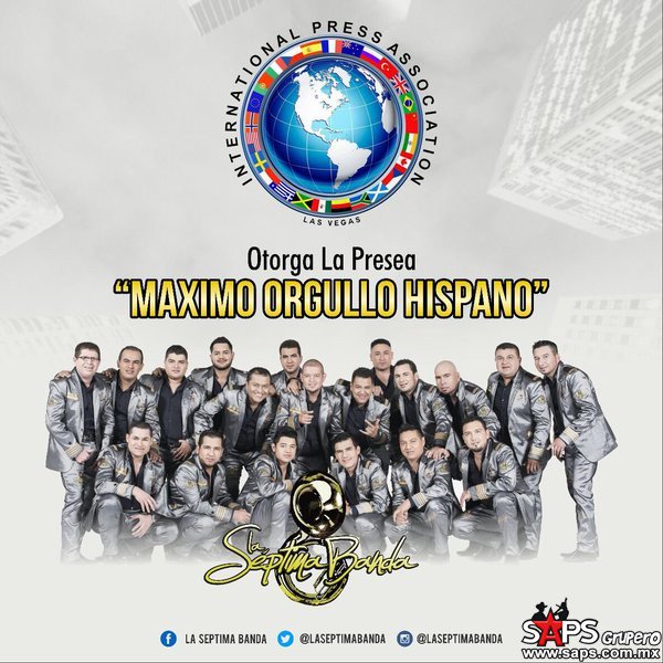 La Séptima Banda recibe presea Máximo Orgullo Hispano en Las Vegas goo.gl/Rv43ZT <a href="/LaSeptimaBanda/">LaSeptimaBanda</a>