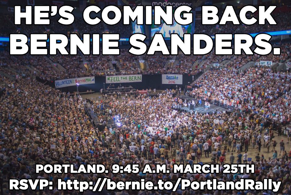 People4Bernie's tweet photo. Tomorrow. It's happening again. ReTweet to make sure we make it happen: https://t.co/KqwEfg1U6V #BernieInPDX https://t.co/lORUv5AGIn