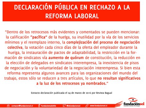 lafundacionsol's tweet photo. Compartimos declaración pública en rechazo a la Reforma Laboral https://t.co/IQmfGnEuiX https://t.co/2TsfqJD6XY