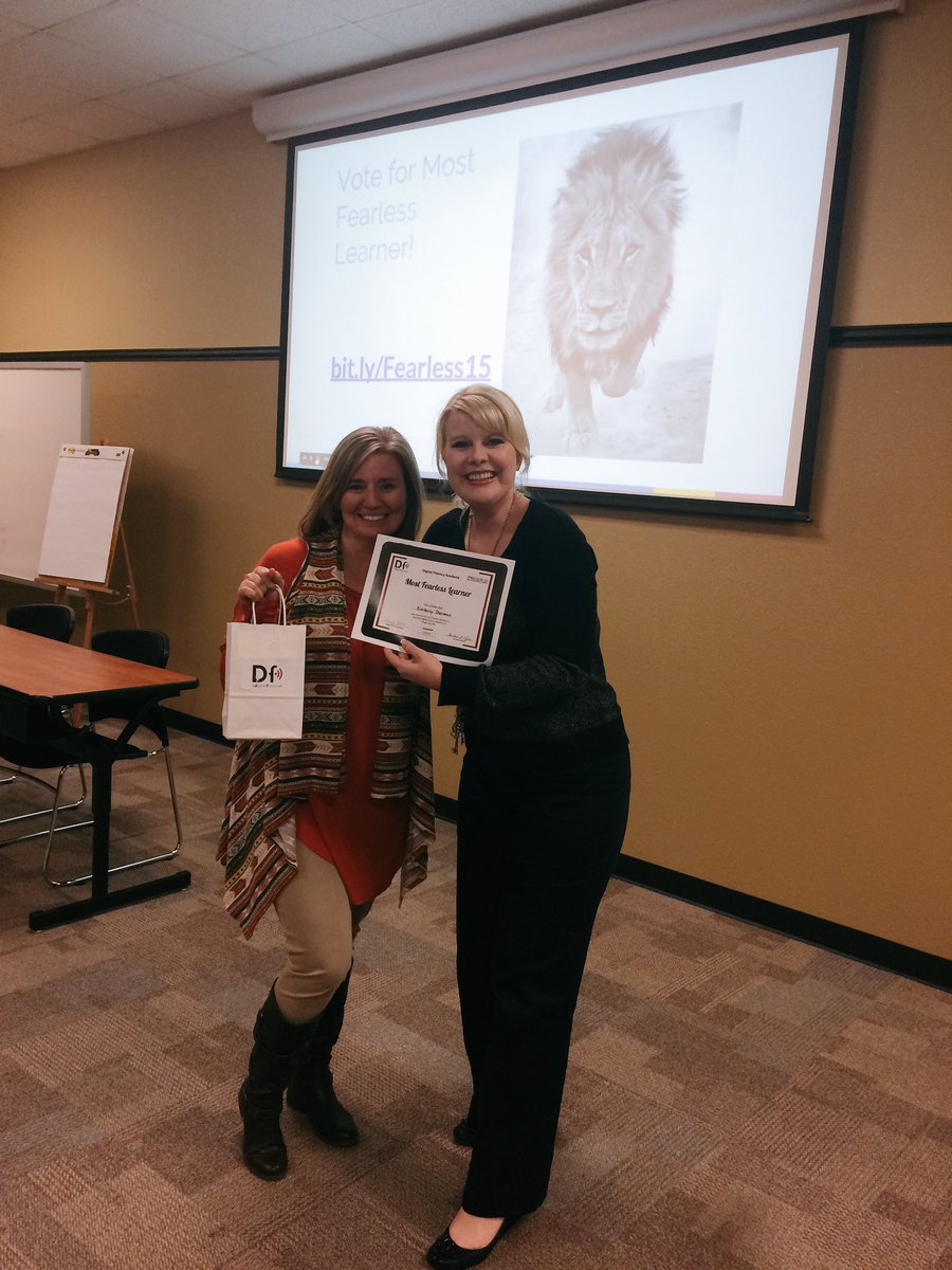 ZachSnow's tweet photo. Big congrats to our DFA Fearless Learner Award Winner @ksherman08teach. So proud of you! #r10df #RLchat https://t.co/cD5rVyvC1O