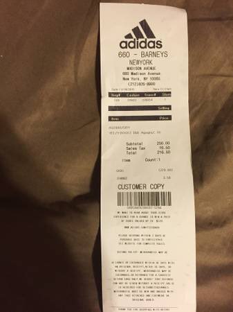 barneys new york yeezy receipt