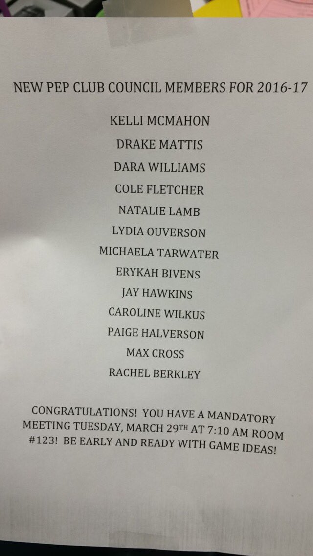 Congrats to the new council members