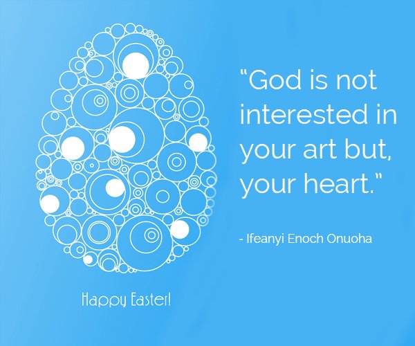 ibsdigitalgroup's tweet photo. "God is not interested in your art but your heart."  #happyeaster #startupaus #smallbiz #smallbusiness #publishers https://t.co/SJooBja3DV