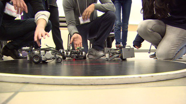 AnwenBurk's tweet photo. SFU hosts Lego robot battle royal for elementary school children
https://t.co/6Tb63v7rLd #edu210 #makerday https://t.co/rmPW8SmMw3