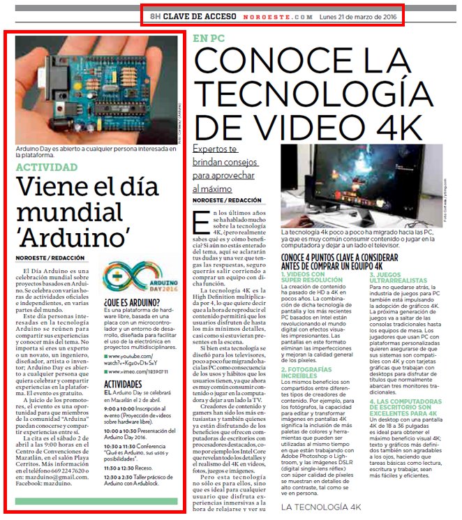 gsreynaga's tweet image. Gracias a @noroestemx por sumarse al evento #GenuinoD2016 #ArduinoD2016 el 2 de Abril en el @Mztintcenter