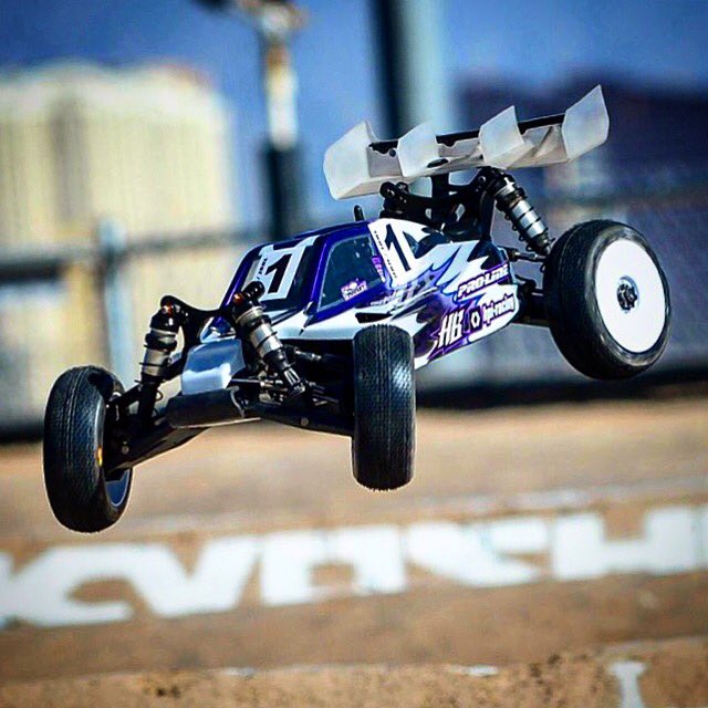 OfficialHBHPI's tweet photo. HB's #TyTessmann taking to the air on his way to the WIN at the Silver State Race! Photo: @liverc #liverc #HBRacing https://t.co/gC0E91PXqs