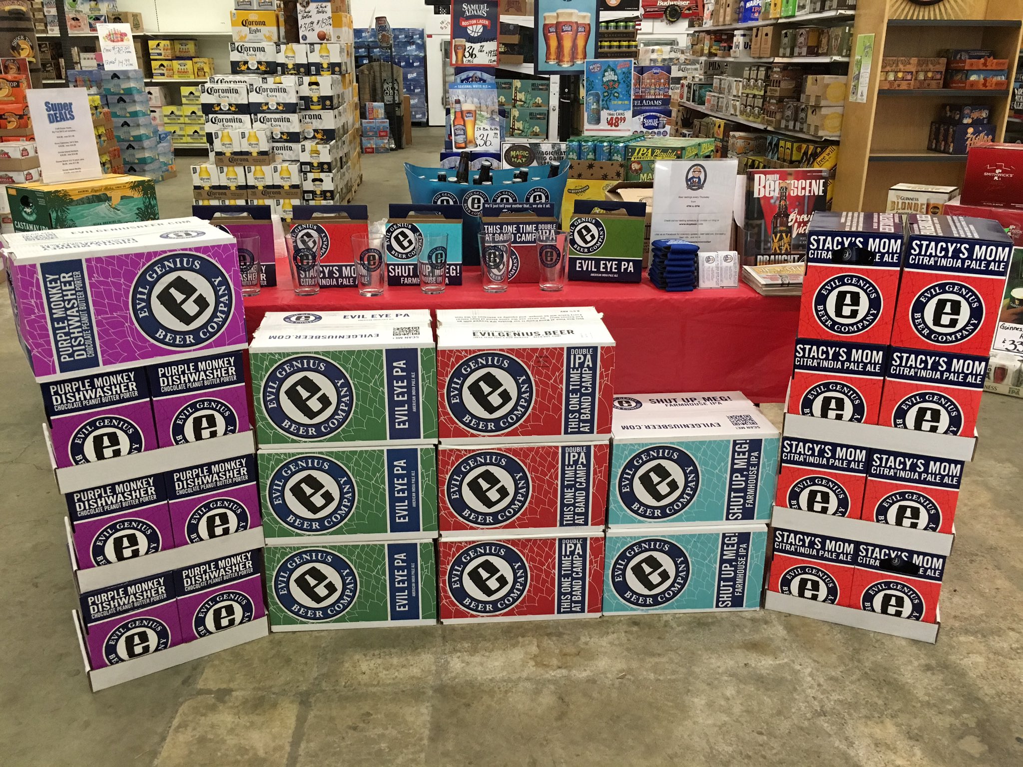 Evil Genius Beer Co Free Sampling Happening Right Now At The King Of Prussia Beer Outlet Act Quick Shut Up Meg Is Flying Out Of Here T Co Opgcu2zs15 Twitter