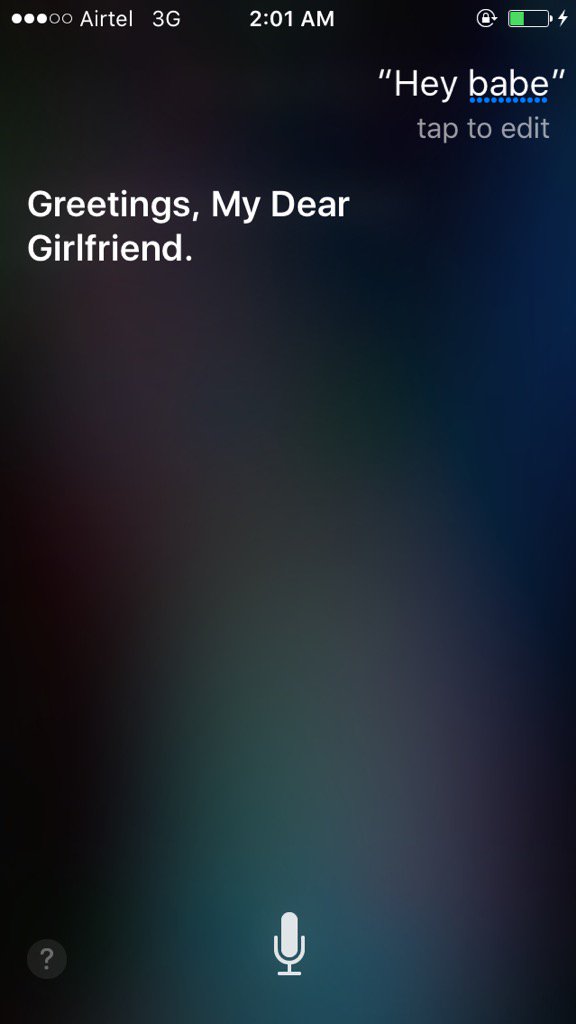 Mini_Saxena's tweet photo. Step 1 - Ask Siri to change your nickname to "My dear girlfriend".
Step 2 - Feel good about your life. https://t.co/pgXnWucrIk
