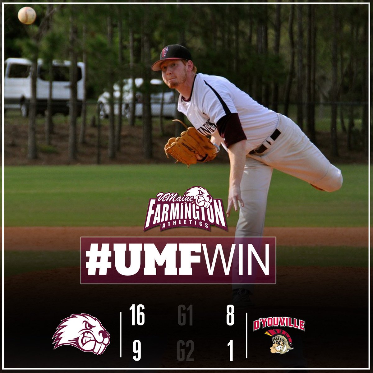 UMFathletics's tweet photo. #UMFWIN @UMFBeaverBall sweeps DH w/ @DYCAthletics | Chickering earns 1st collegiate win on the hill #UMFBeaverPride https://t.co/FZGNtswC1r