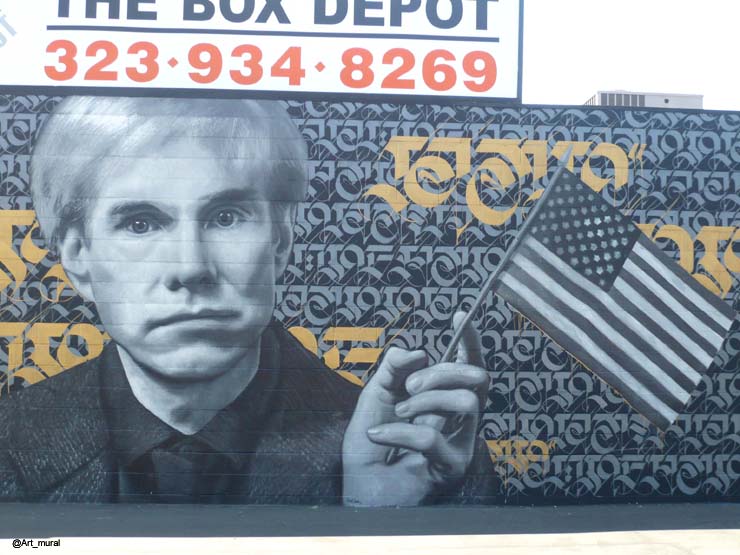 Art_mural's tweet photo. #LosAngeles #California https://t.co/qPUwf3zhA1 Fresque sur #AndyWarhol par #nickflatt & #CryptikMovement @CRYPTK https://t.co/6QXfc5w2ST