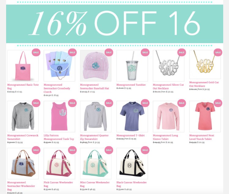 UnitedMonograms's tweet photo. Check out our 16% off 16 products sale!๐๐ป๐#MonogramMadness #Sweet16
https://t.co/TdRrXeC7l3 https://t.co/l27fogxS96