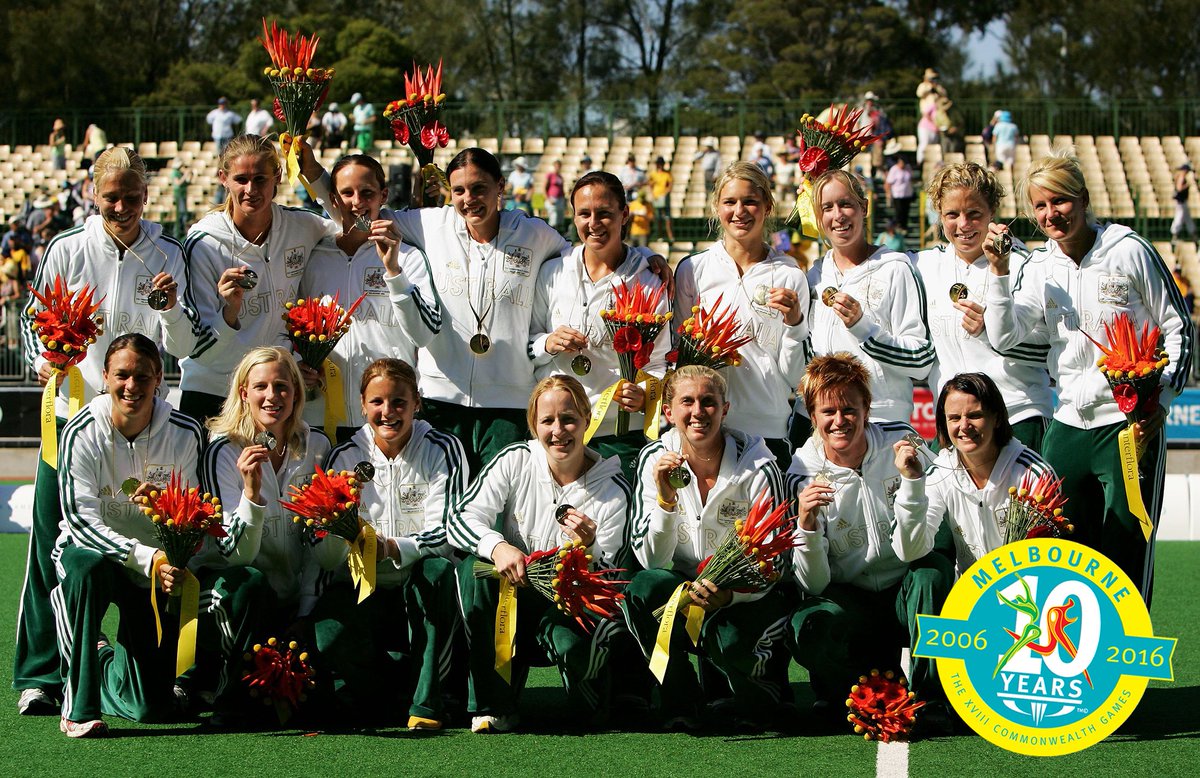 CommGamesAUS's tweet photo. Today marks 10 years since the @Hockeyroos won GOLD at the 2006 Melbourne Commonwealth Games!

#M2006Moments https://t.co/Q3Mt3wziKa