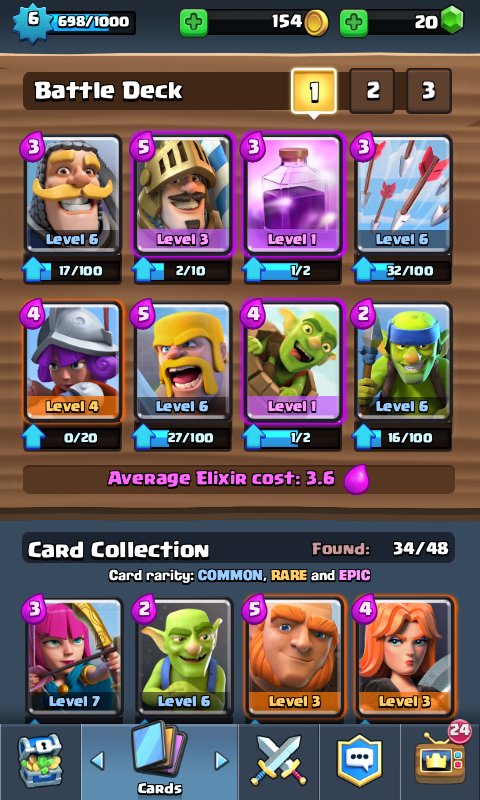 tetris0406 🇵🇱🇬🇧 on X: Top 3 decks for my Clash Royale lvl. 6 and arena  4 account! Whats your favourite card/deck? Lemme know!   / X