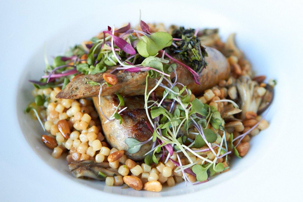 Zerozerosf's tweet image. On the menu! Lamb and Pork sausage, Fregola, Wild Mushroom, confit pine nuts, preserved lemon and salsa verde.