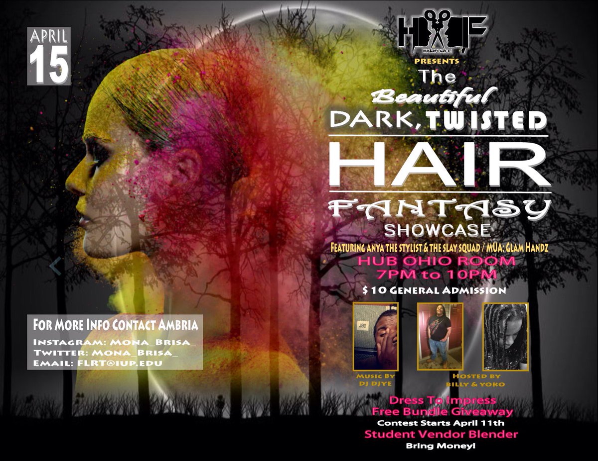 Handiambi's tweet photo. HAIRFORCE Fantasy Hair Showcase. Prepare to be entertained! #wecut #webeat #weslay #IUP2016 Tickets are $10 https://t.co/0uKZw8Vo0Z