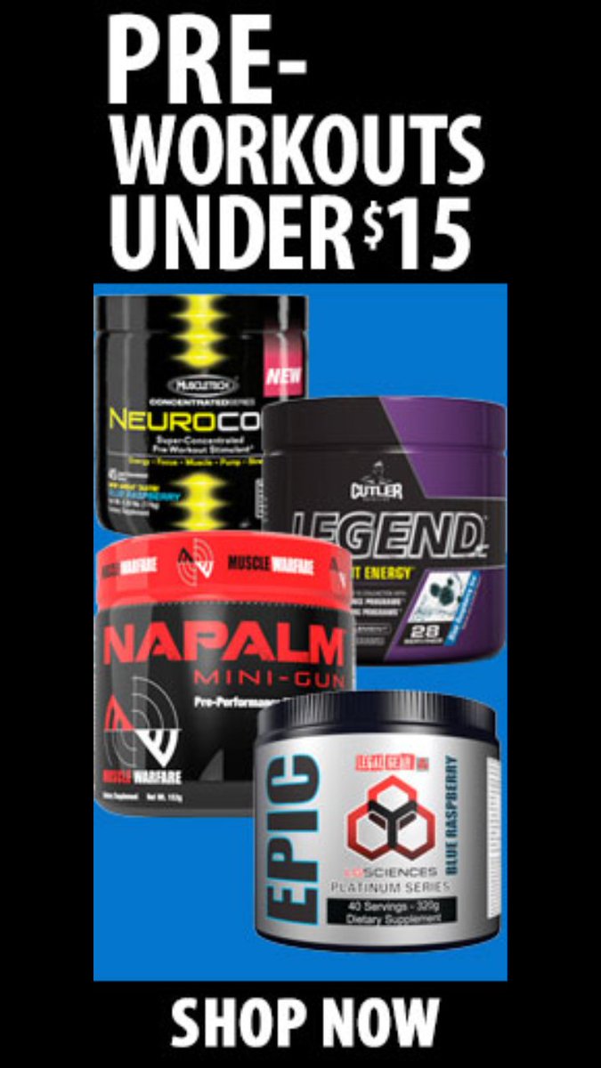 SweetSupplement's tweet photo. @SuppWarehouse PRE-WORKS!! Under $15! #pwo #preworkout #gains #gym #fitness #fitfam https://t.co/7yd5RCamWL https://t.co/skBXXTV5Ar