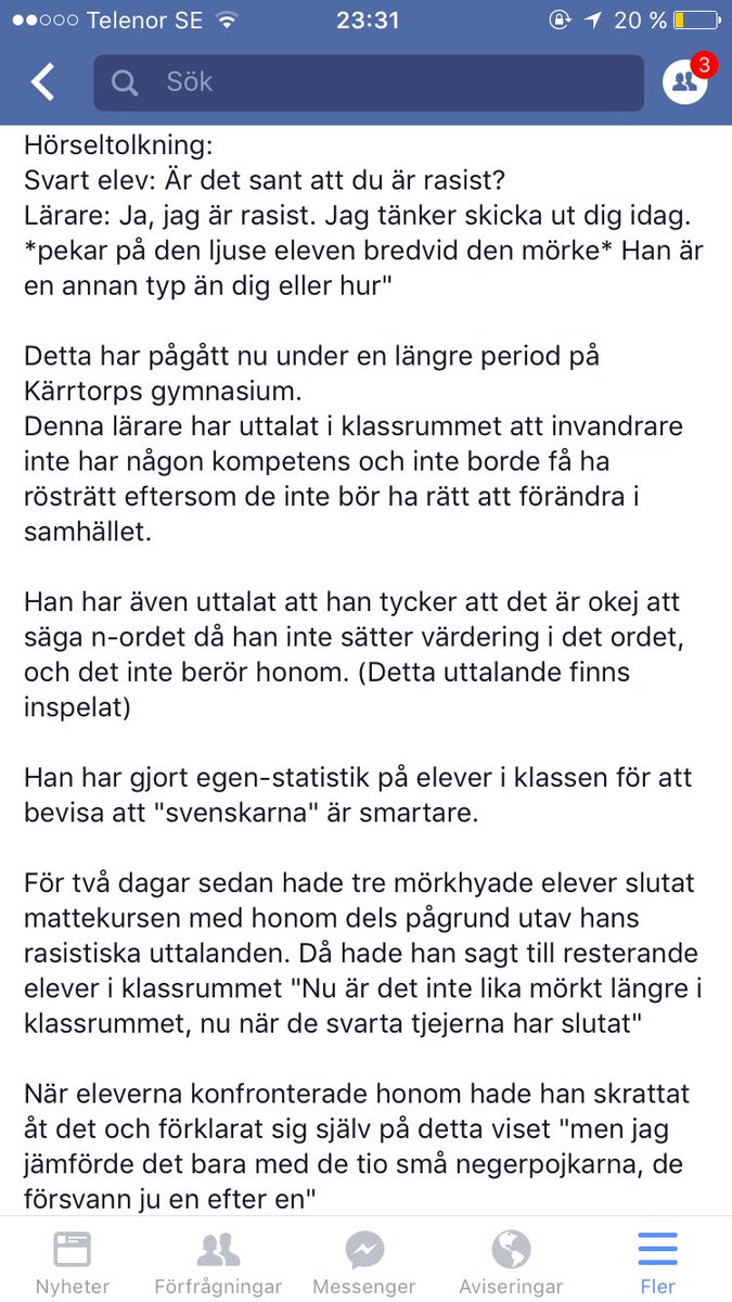 nadsrehn's tweet image. SPRID!!!! Helt oacceptabelt. facebook.com/Barsenet/posts…