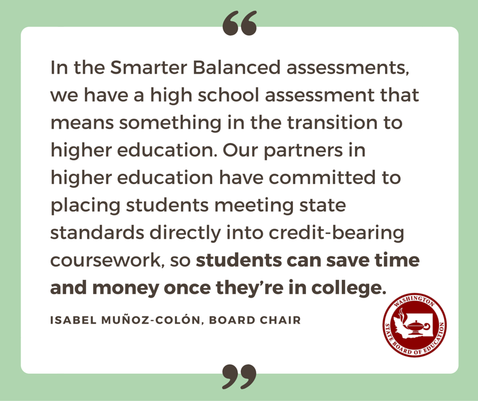 WA_SBE's tweet image. 49 #highered schools in WA accept Smarter Balanced for placement. #waedu #watesting bit.ly/1Sk8Yme