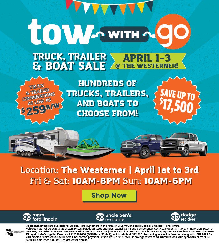 Don't miss out!! We'll see you at Westerner Park, April 1st to 3rd. gododgereddeer.ca