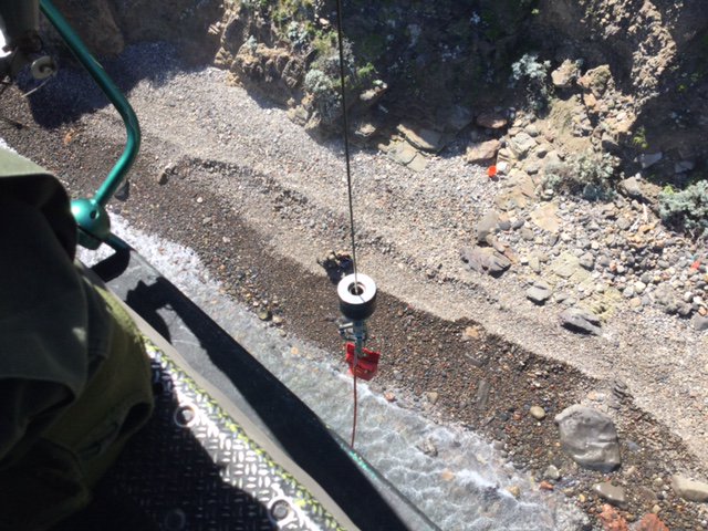 SEBLASD's tweet image. #LASD Air Rescue 5 hoist rescue operation on the coastline of #San Clemente Island. All risk regional public safety.
