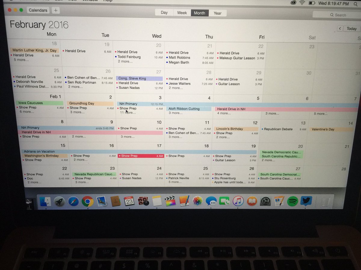 Curry_CXL's tweet photo. Here is my calendar from the month of February 
Feel free to continue to ask me questions #CurryWorks https://t.co/sVQFewJKKj