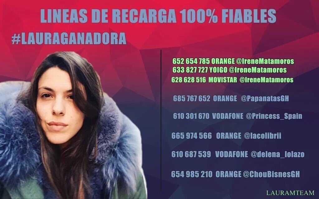 _laurimatamoros's tweet photo. Llegó el momento Lauristas! 
GANAR LAURAMATAMOROS al 27450 o llama al 905 81 05 03 👏👏👏 #Gala12GHVIP 
☎️Recargas☎️ https://t.co/DDTngx6xBO