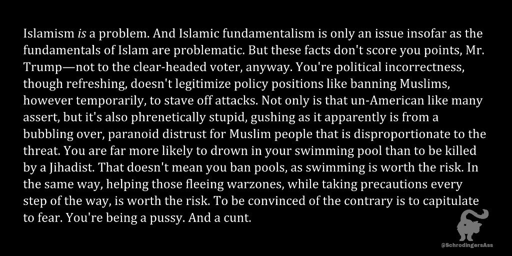 SchrodingersAss's tweet image. A short message for Donald Trump as he reacts to the #BrusselsAttacks.