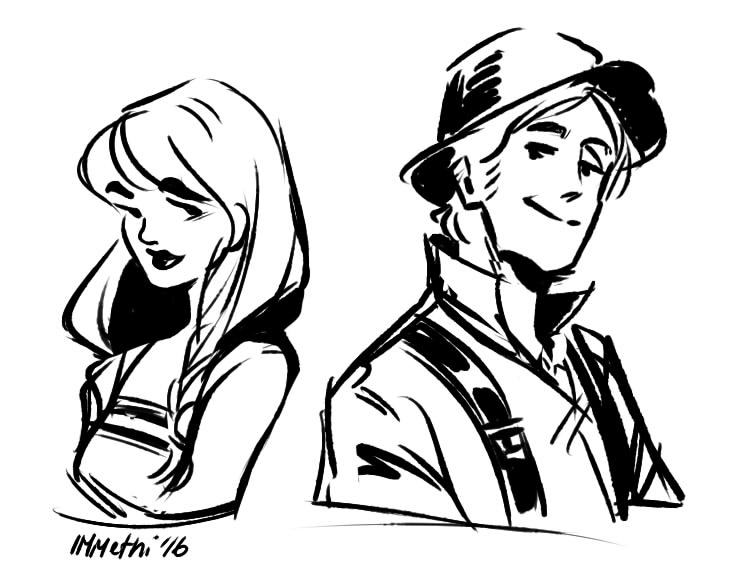 ImMethi's tweet photo. Character sketches for my story in the upcoming issue of ÜBER! #latestfrontier https://t.co/IamxaAQeJd