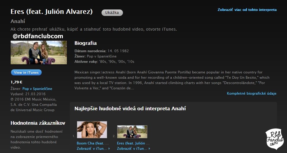 AnahiForSpain's tweet photo. RT @rbdfanclubcom: RT @Anahi #EresVideo posiciones #3 en iTunes #Eslovaquia 🇸🇰 👋👋👋 😘😍 :o ! https://t.co/In7lR9jZ9g… https://t.co/x9FpvfbZvF