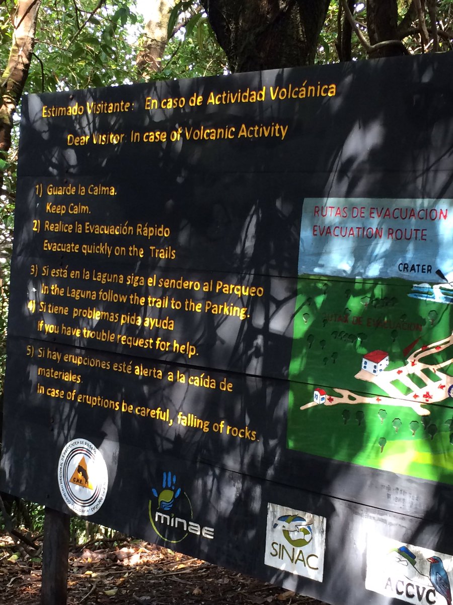 CostaRicaFun's tweet photo. Just in case anyone was wondering what to do in case of volcanic activity 🌋 #poas #travel #volcano #costarica https://t.co/hknWGQDU8I