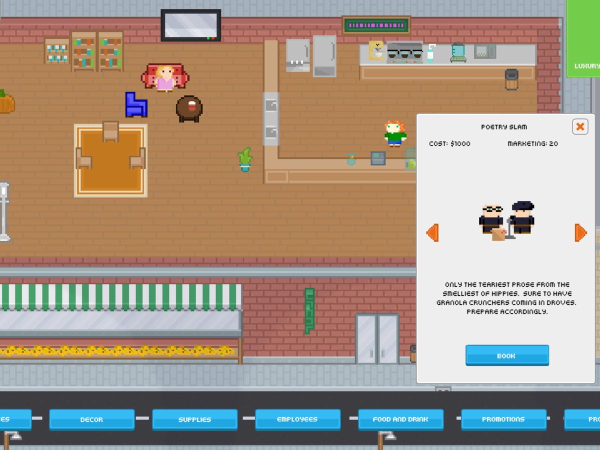 coffeebeansgame's tweet image. That moment when you realize your favorite café is planning a poetry slam. #ohno #itcannotbe #feelthebeans #gamedev