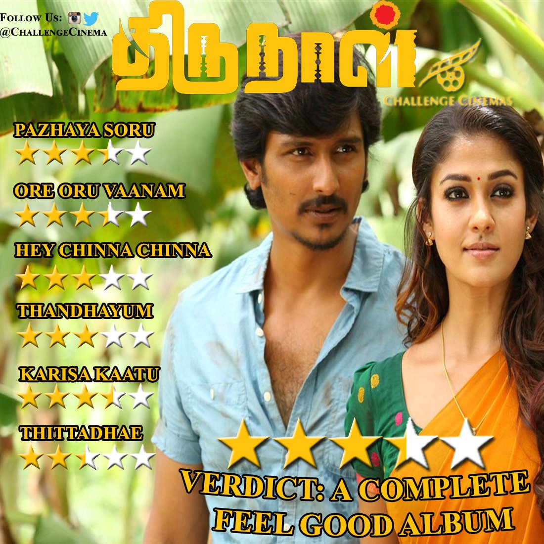 Challenge Cinemas (@challengecinema) on Twitter photo #Thirunaal A Complete Feel good Album 💕💕 @Actorjiiva <a href="/thesrikanthdeva/">Srikanth Deva</a> <a href="/ThenandalFilms/">Thenandal Films</a> <a href="/proyuvraaj/">Yuvraaj</a> <a href="/NayantharaU/">Nayanthara✨</a> #Thirunaal A Complete Feel good Album 💕💕 @Actorjiiva <a href="/thesrikanthdeva/">Srikanth Deva</a> <a href="/ThenandalFilms/">Thenandal Films</a> <a href="/proyuvraaj/">Yuvraaj</a> <a href="/NayantharaU/">Nayanthara✨</a>