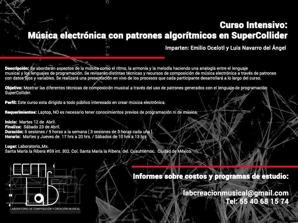 ccm_lab's tweet image. #CDMX Los invitamos a participar en nuestro próximo curso.
+info: labcreacionmusical@gmail.com