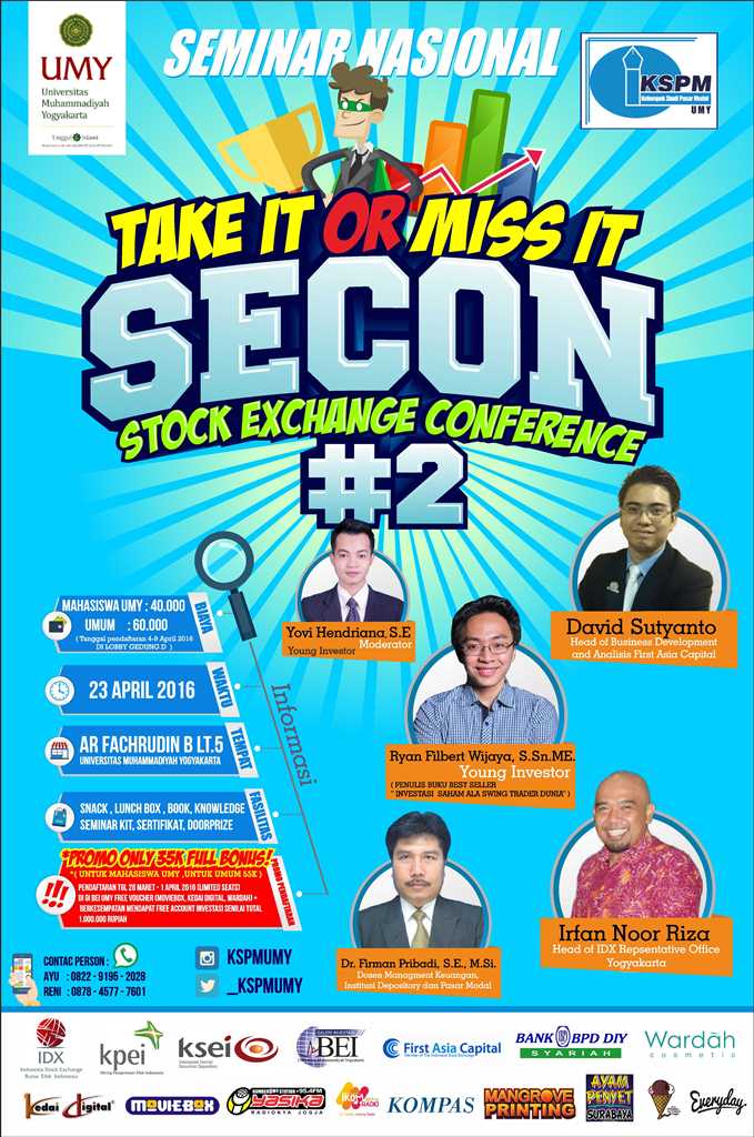 SemNas KSPM UMY bertajuk SECON#2. Yuk daftar! Akan ada bnyk keuntungan yg bisa kalian dptkan. Take it or miss it!