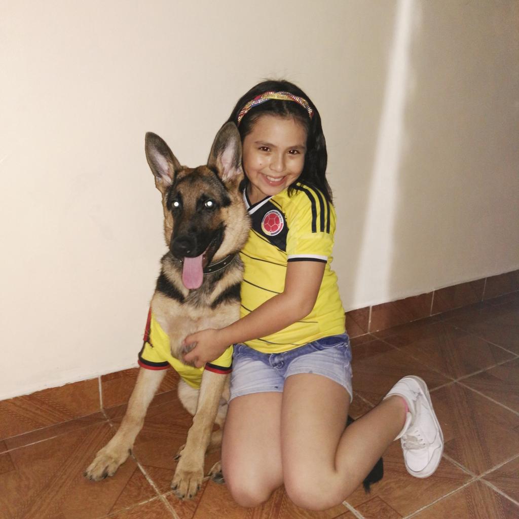loganx3m's tweet photo. Apoyando a la #SeleccionColombia mi princesa y su protector #pastoraleman #K9 #logan https://t.co/Hxl5BHjqDP