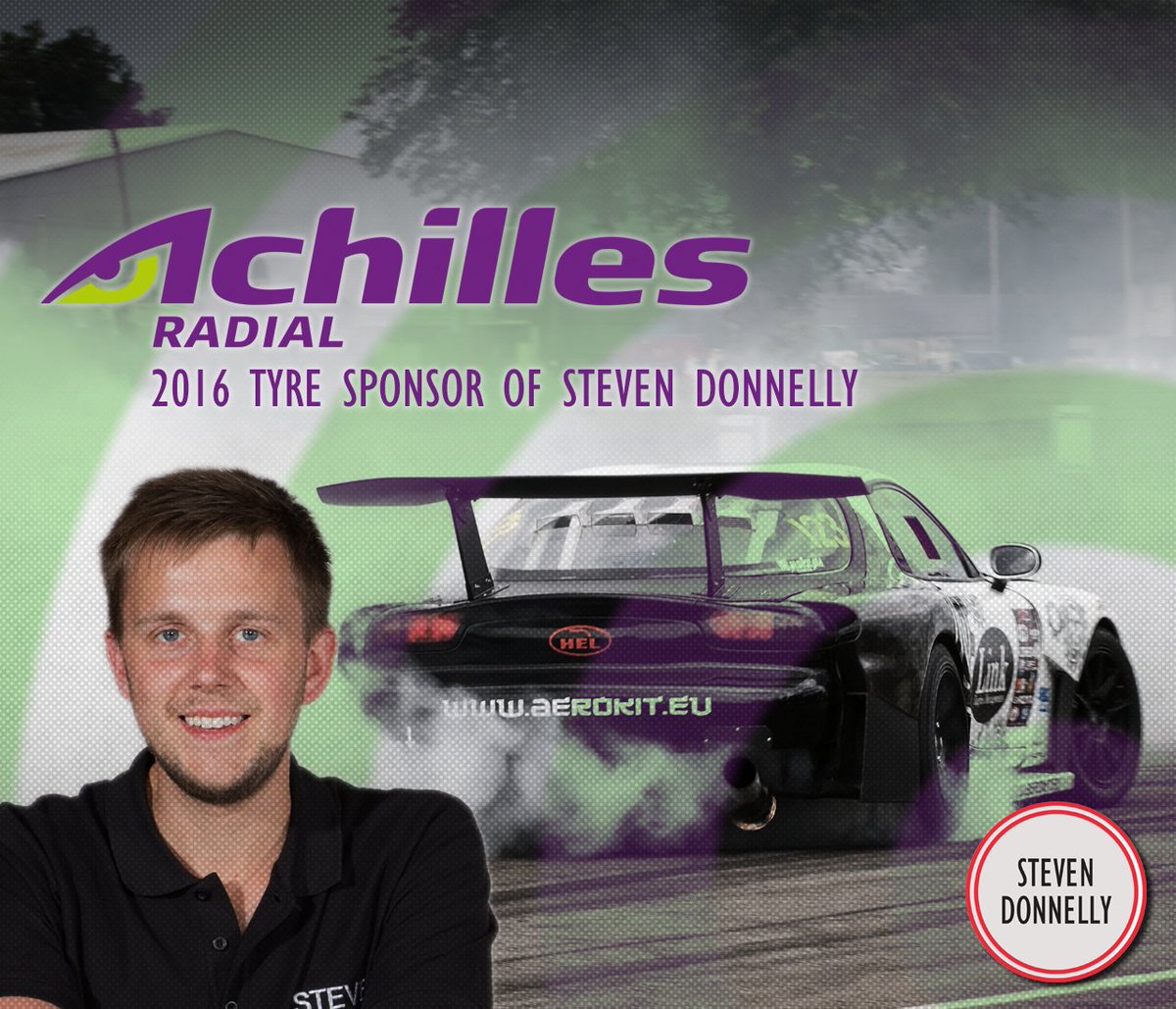 DonnellyDrift's tweet photo. Steven and Team Diemax announce #Achilles as major sponsor for 2016 - MORE --> https://t.co/XPQUdecOf1 #drifting https://t.co/QQek8McF33